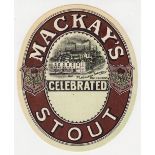 Beer label, Mackay's, Scotland, vo, Celebrated Stout, 90mm high (gd) (1)