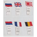 Cigarette cards, Wills, (Overseas), Flags of the Allies, (shaped) (set, 6 cards) (gd)