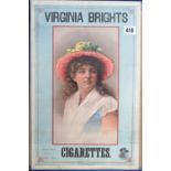 Tobacco advertising, USA, Allen & Ginter, large shop advertising card with advert for 'Virginia