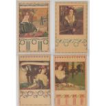 Postcards, selection of 6 unsigned Art Nouveau cards illustrated by Walter Hampel all of Pretty