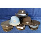 Collectables, Police Hats etc, CRS French National Police, peaked cap, badge shows torch between oak
