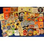 Beer labels, a good mixed selection of 85 UK label's, various brewer's and shapes, inc. Fremlin's,