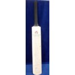 Cricket autographs, England v West Indies, Old Trafford test, 2004, signed bat bearing original