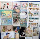 Postcards, a mainly art-deco and children's art selection of 35+ cards, artists include Dinah,