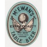 Beer label, McEwan's, Edinburgh, vo, Extra Quality Table Beer bottled by John Smith, Aberdeen,