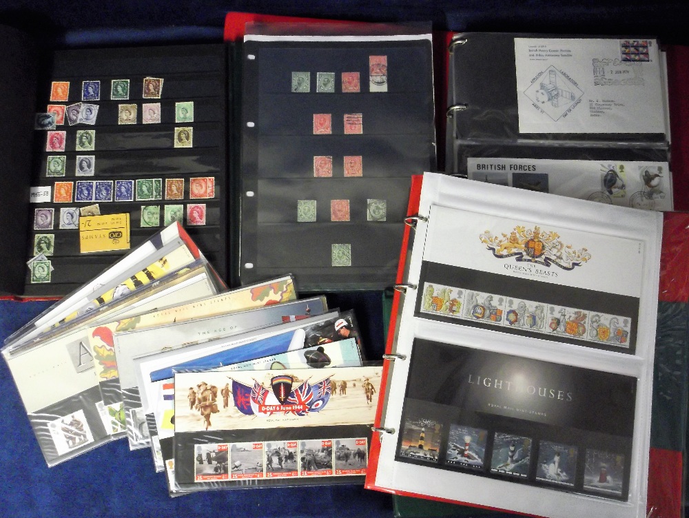 Stamps, a large quantity of mainly GB stamps and covers in albums, on stock sheets etc., also an