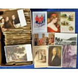 Postcards, a box containing 500+ cards, mostly UK, sub-divided into publishers, Inc. Gale &