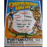 Circus Ephemera, 5 posters and 2 lobby cards advertising Chipperfield's Circus performances in