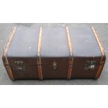 Collectables, an early 20th C large Flaxile Foundation travel trunk sold by Harrods with several