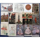 Postcards, interesting Glamour, Children, & artist-drawn mix of 40+ cards inc. Ethel Larcombe,