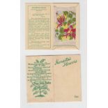 Tobacco silks, Wix, Kensitas Flowers (printed backs), standard size (set of 60 cards) (generally