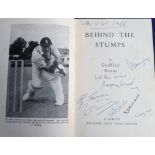 Cricket autographs, signed book 'Behind the Stumps' by Godfrey Evans, 1951, signed to inside title