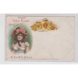 Tobacco advertising, Wills, original advertising postcard for 'Gold Flake', illustrated with various