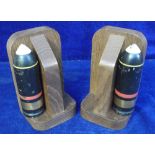 Militaria, pair of 40mm de-activated shells possibly from a WW1/2 QF 2 pound naval gun together with