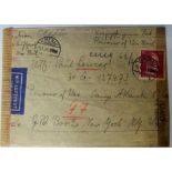World War 2 Postal History, prisoner of war mail, envelope with hand-written letter in German to