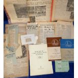 Olympics, folder containing a large quantity of newspaper cuttings all relating to the 1948 Games in