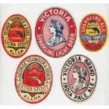 Beer labels, George Younger & Sons, Alloa, 5 different vo's Inc. 2 Victoria (gen gd) (5)