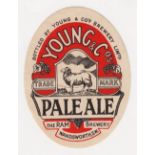 Beer label, Young & Co's, The Ram Brewery, Wandsworth, vo, Pale Ale, 76mm high, (gd) (1)