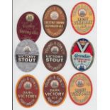 Beer labels, J.J. Young & Son, Portsmouth, a selection of 9 different labels, inc. 1953 Coronation