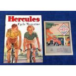Advertising, Hercules Cycles 46 page colour advertising booklet illustrated with a range of cycles