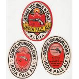 Beer labels, George Younger & Sons, Alloa, vo's, 3 different Revolver Brand labels, all approx