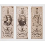 Cigarette cards, Player's, Bookmarks, (Author's) 3 cards, Sir Arthur Conan Doyle, Sir Walter Besant,