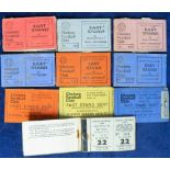 Football tickets, Chelsea FC, a collection of 10 Chelsea season ticket booklets, 1974/75 (2), 1976/