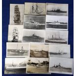 Postcards, Shipping, a mixed selection of 14 cards inc. HMS Vivacious, Repulse, HMT Somersetshire,