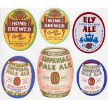 Beer labels, The Ely Brewery, Cardiff, 6 different vo's including 1953 Coronation, mixed shapes,