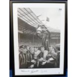 Football autographs, Manchester City, 2 signed prints, both later issues by Bigbluetube, first