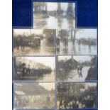 Postcards, Wiltshire, a collection of 7 RP's of Salisbury, Floods (x5), Military Parade and Marching