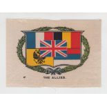 Tobacco silk, J. Sinclair, 'The Allies Flags', 'P' size, single issue (vg) (1)