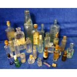 Collectables, approx 25 old chemists bottles some bearing labels together with 1 cod bottle (mixed