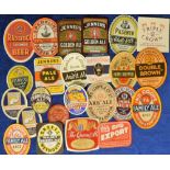 Beer labels, a mixed selection of 24 labels, various brewer's and shapes, Inc. Ind Coope, Burton &