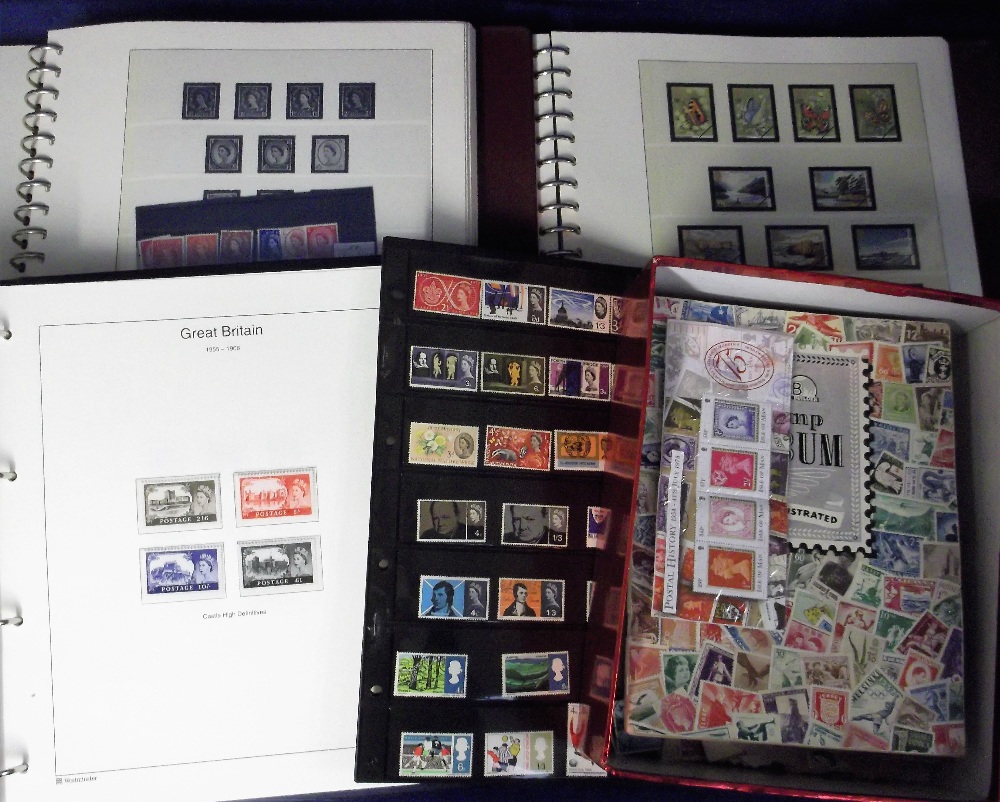 Stamps, GB and world collection in various albums with mint & used GB, 1952-70 in Westminster album,