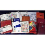 Stamps, world collection in 16 small albums and stockbooks, various countries inc. GB, Commonwealth,