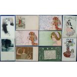 Postcards, Art Nouveau Glamour selection of 10 cards, artists include Lucien Metinet, Paul
