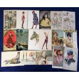 Postcards, Glamour, a selection of 17 cards inc. Bertiglia, Pennot, Fabiano, Jennie Harbour, Mauzan,