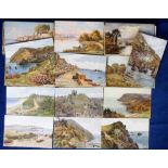 Postcards, a collection of approx 190 mainly UK artist-drawn topographical cards inc. A R Quinton (