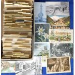 Postcards, a mixed foreign selection of approx 450 cards in box, mostly France, Germany, and