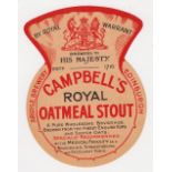 Beer label, Campbell's, Edinburgh, Royal Oatmeal Stout recommended by the Medical Faculty, thistle