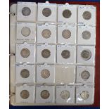 Coins, GB, SG coin album containing a good collection of mostly silver shillings (90+) & silver