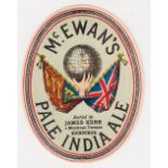 Beer label, McEwan's, Edinburgh, vo, Pale India Ale, bottled by James Kerr, Edinburgh (gd) (1)