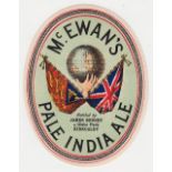 Beer label, McEwan's, Edinburgh, vo, Pale India Ale bottled by James Bennet, Kirkcaldy, (gd) (1)