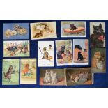 Postcards, a selection of approx 30 cards of Cats, all artist-drawn inc. Wain (4), 'Contented', '