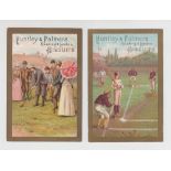Trade cards, Huntley & Palmers, Sports, (plain background) (set, 12 cards) inc. Baseball, Cricket,