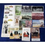 Postcards, a collection of 14 vintage advertising cards inc. Buchanan's Black & White Whisky,