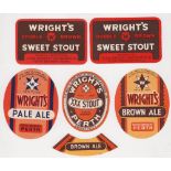 Beer labels, John Wright & Co, Perth, a selection of 5 different labels plus neck strap, different