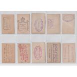 Cigarette cards, Ogden's Guinea Gold, a collection of 29 cards, ALL with rubber stamp Tobacconist