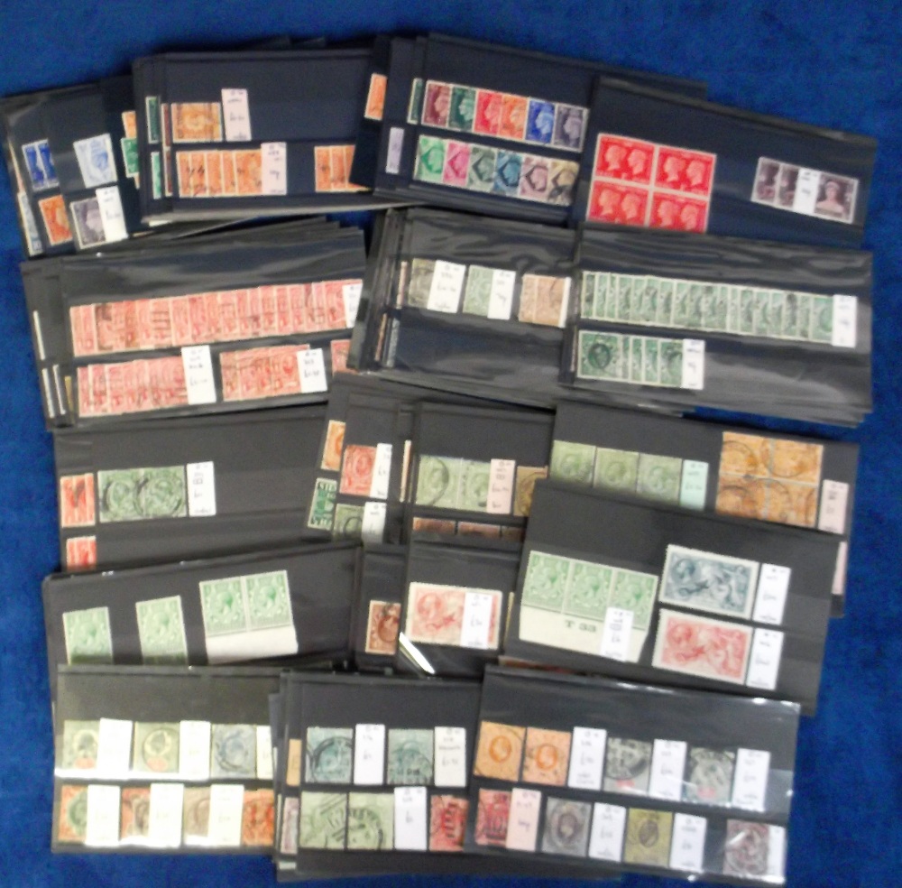 Stamps, GB, large quantity of stamps 1902-51, on stock cards, all reigns, mint and used, with values